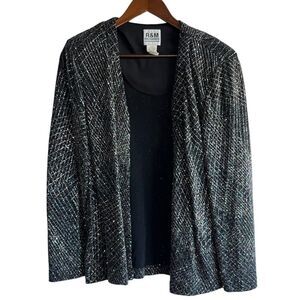 R&M Richards Vintage Black Sparkly Blazer